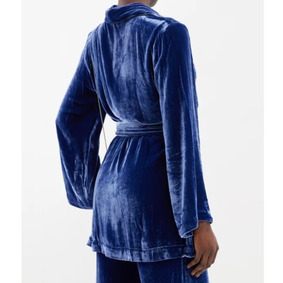 SLEEPING WITH JACQUES The Bon Vivant belted piped velvet robe and pants - Picture 6 of 15